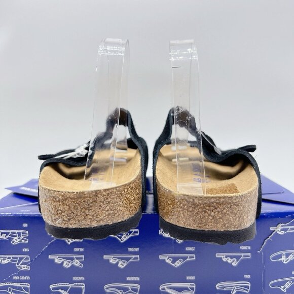 Birkenstock Arizona Soft Footbed Sandal Black Suede EU 45 Mens US 12- 12.5 Wide - Picture 9 of 14